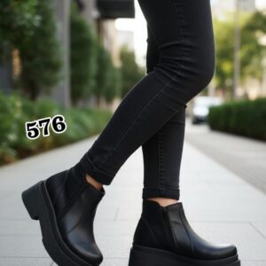 #576 BOTITA CON DOBLE CIERRE PLATAFORMA BAJA